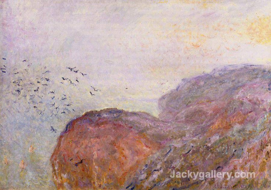 A cliff near dieppe by Claude Monet paintings reproduction